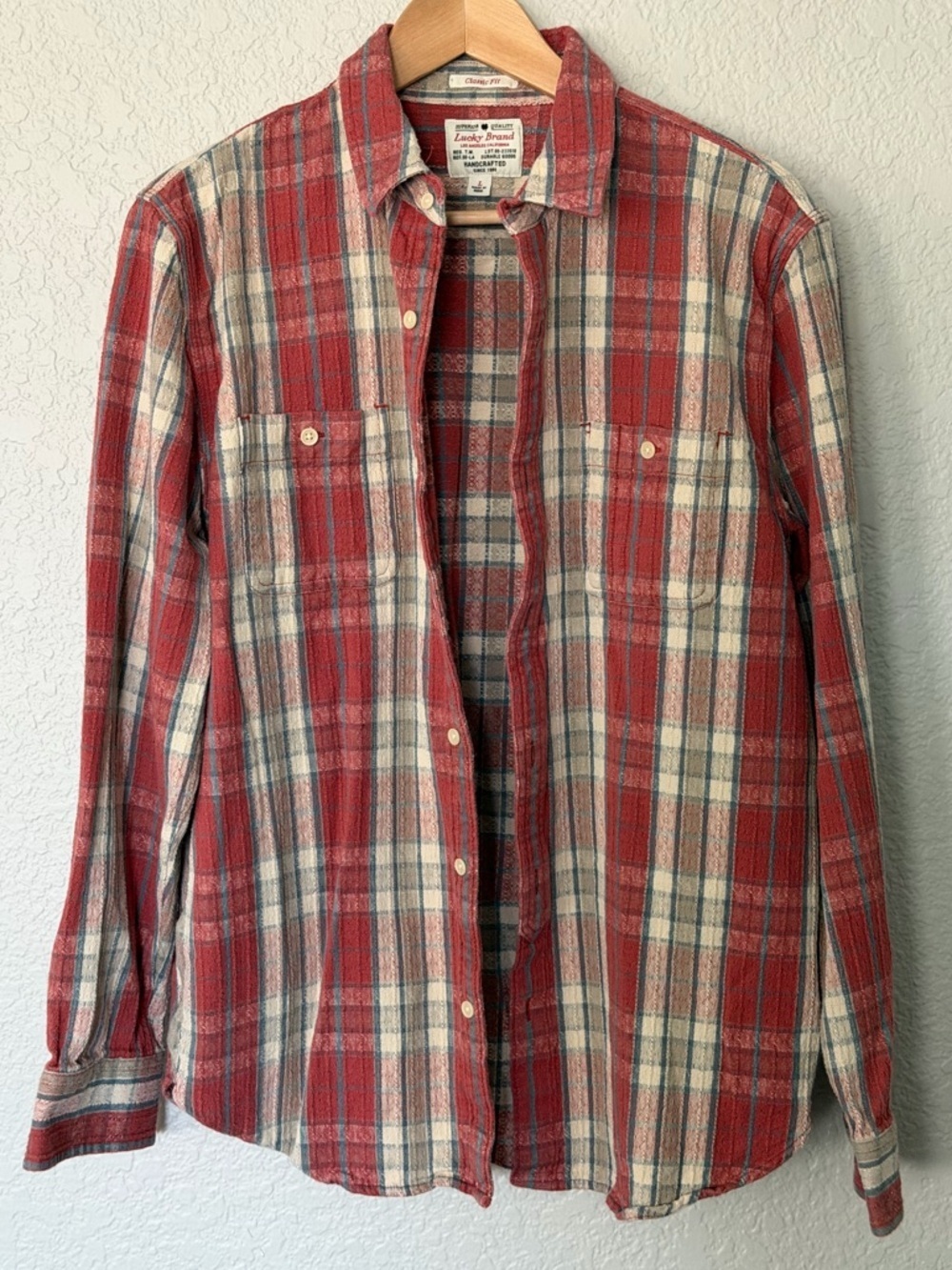 Lucky Brand Red Plaid Button-Down Shirt